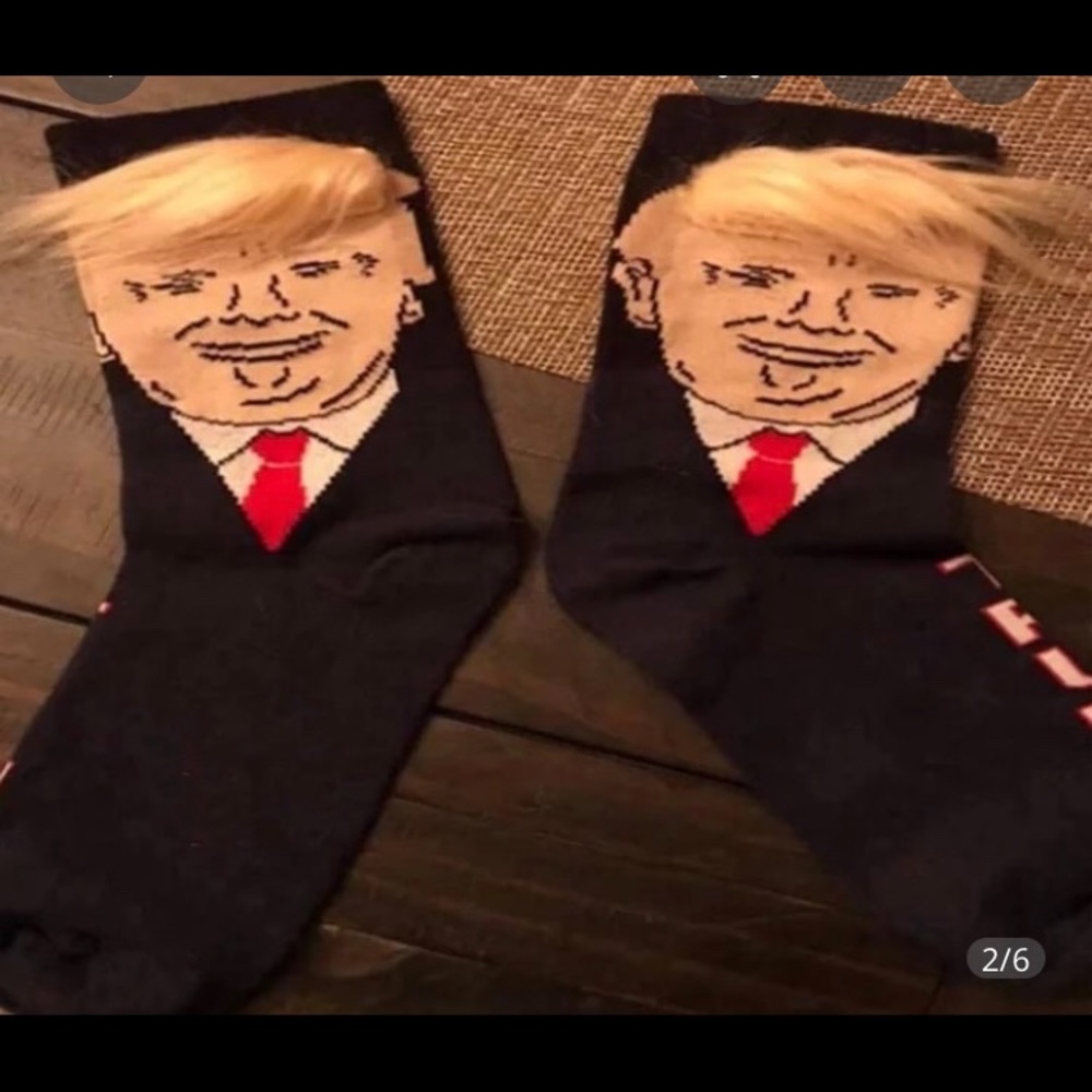 Donald Trump Socks Blue Crew Dress Socks Gift - Picture 2 of 3